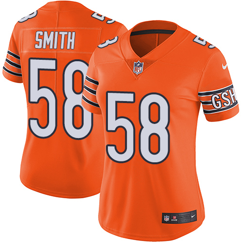 Nike Bears #58 Roquan Smith Orange Women's Stitched NFL Limited Rush Jersey - Click Image to Close